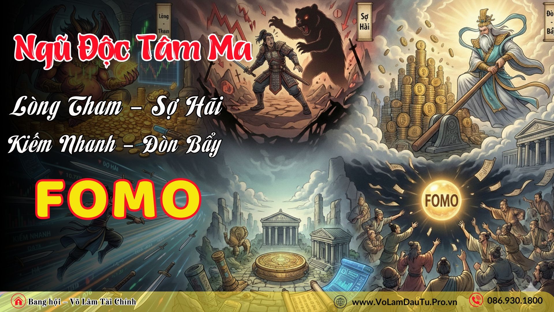 Ngũ Độc Tâm Ma: Lòng Tham – Sợ Hãi – Kiếm Nhanh – Đòn Bẩy – FOMO